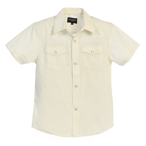 Gioberti Boys Solid Short Sleeve Western Shirt