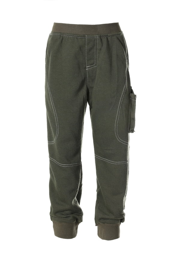 Kids and Boys Jogger Track Sweatpants with Ribbed Cuff Leg