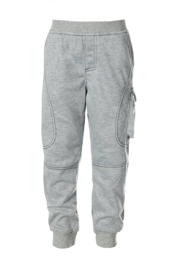 Kids and Boys Jogger Track Sweatpants with Ribbed Cuff Leg