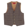 thumbnail image 1 of Gioberti Boy's Tweed Plaid Formal Suit Vest, 1 of 4