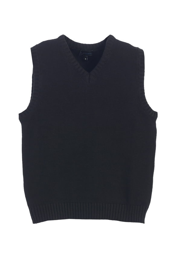 Boy's V-Neck 100% Cotton Knitted Pullover Sweater Vest