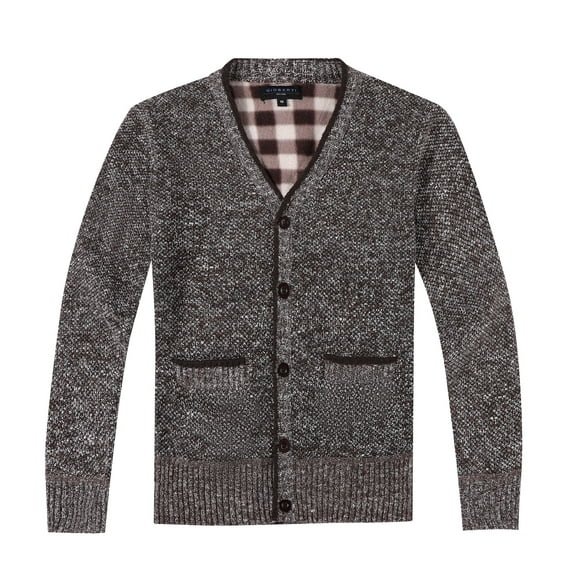 Gioberti Kids and Boys Cardigan Sweater with Soft Brushed Flannel Lining and Pockets