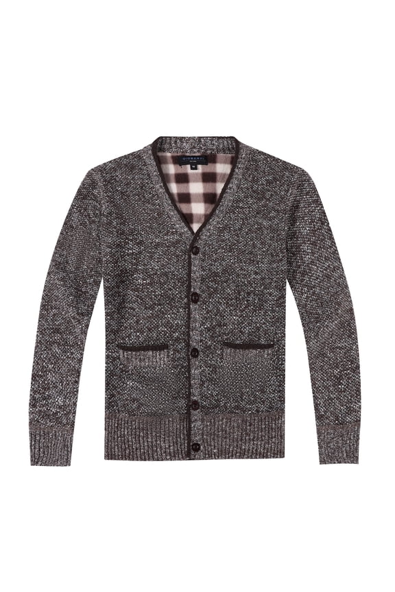 Kids and Boys Cardigan Sweater with Soft Brushed Flannel Lining and Pockets