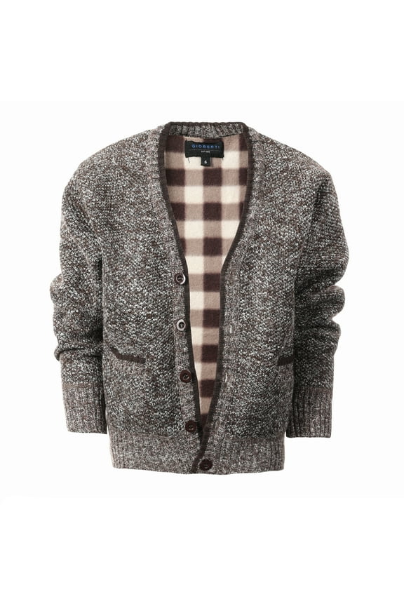 Kids and Boys Cardigan Sweater with Soft Brushed Flannel Lining and Pockets