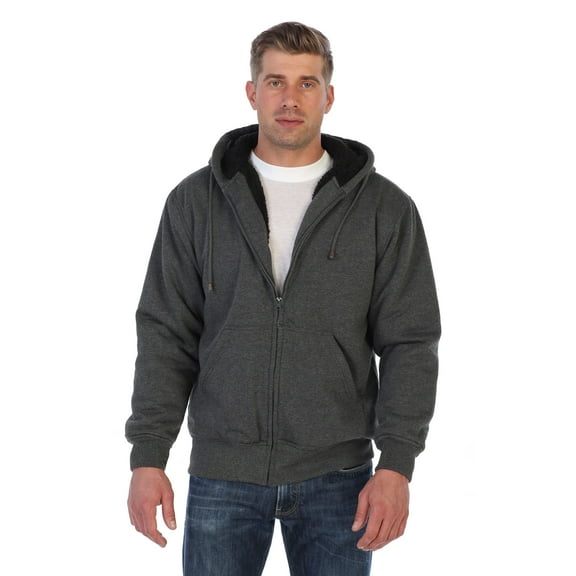 Gioberti Men's Soft Heavyweight Sherpa Lined Fleece Hoodie Jacket