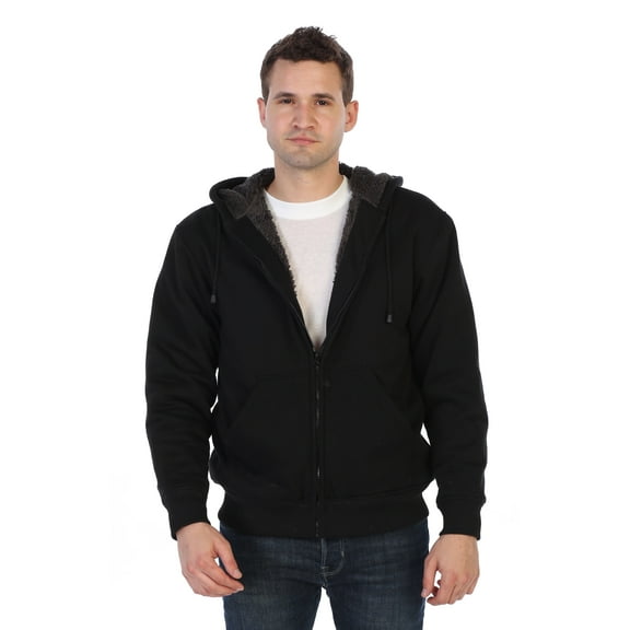 Gioberti Men's Soft Heavyweight Sherpa Lined Fleece Hoodie Jacket