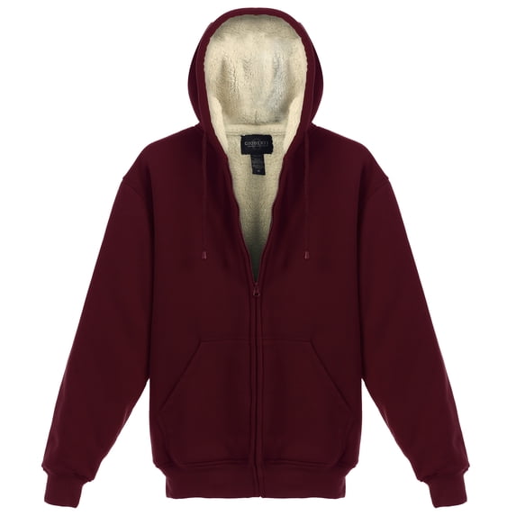 Gioberti Men's Soft Heavyweight Sherpa Lined Fleece Hoodie Jacket