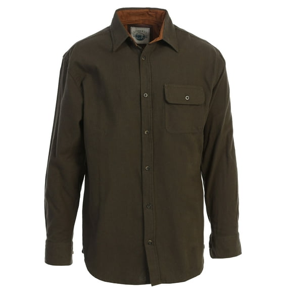 Gioberti Men's Brushed Flannel 100% Cotton Plaid Checkered Shirt with Corduroy Contrast