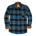 thumbnail image 1 of Gioberti Men's Brushed Flannel 100% Cotton Plaid Checkered Shirt with Corduroy Contrast, 1 of 4