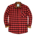 thumbnail image 1 of Gioberti Men's Brushed Flannel 100% Cotton Plaid Checkered Shirt with Corduroy Contrast, 1 of 4
