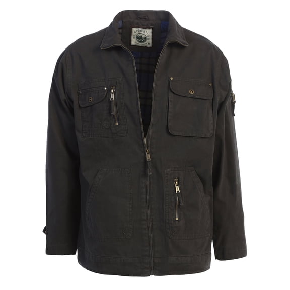 Gioberti Men's 100% Cotton Casual Outerwear Twill Multi Pocket Cargo Shirt Jacket