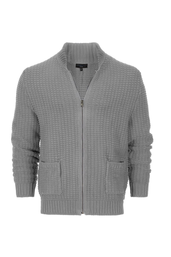 Mens 100% Cotton Milano Knit Full-Zip Sweater