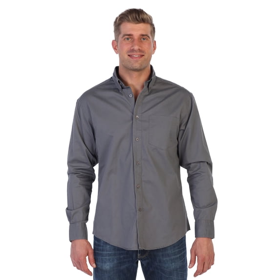 Gioberti Mens 100% Cotton Twill Oxford Shirt with Contrast
