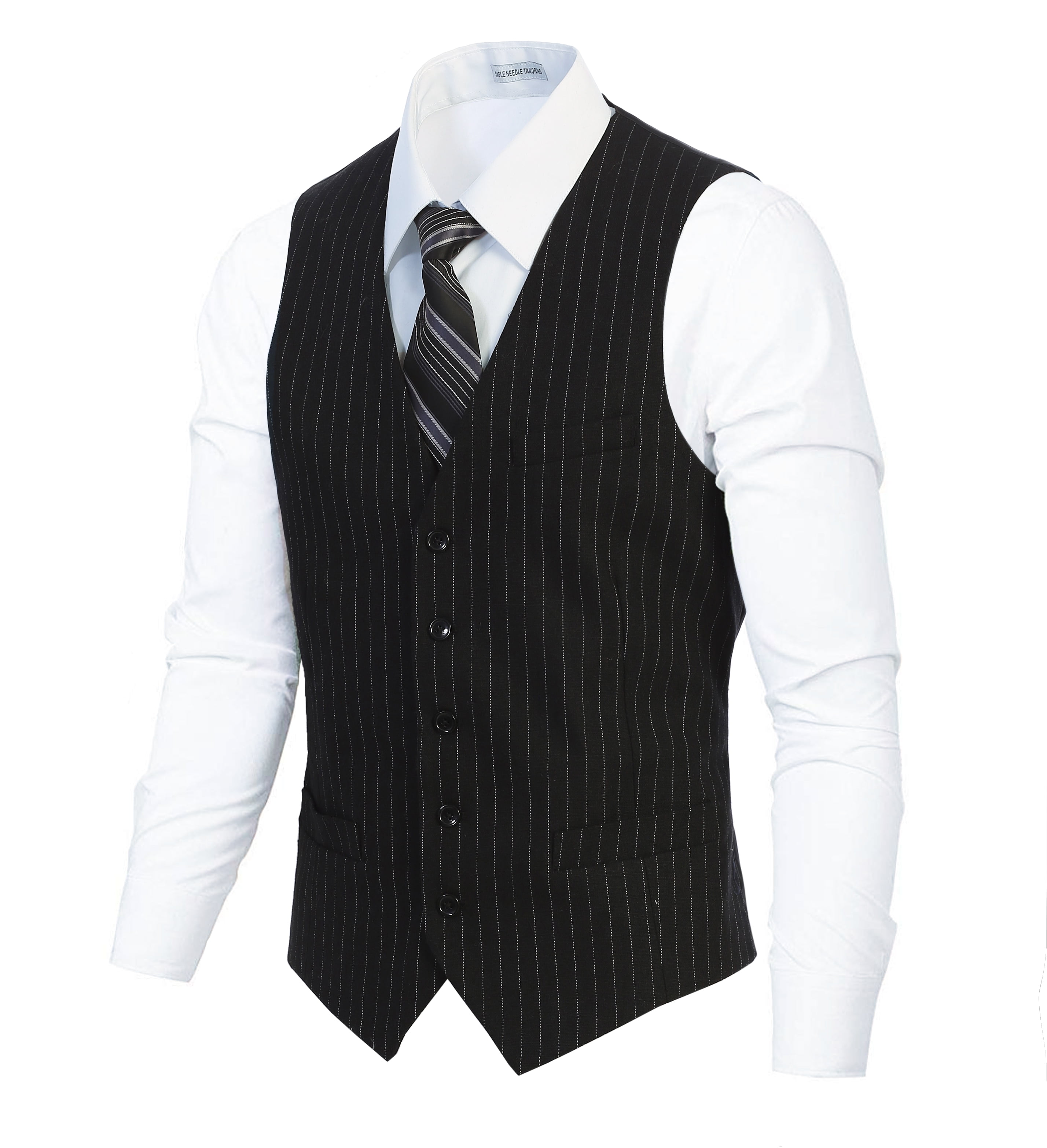 Gioberti Men's 5 Button Slim Fit Formal Herringbone Tweed Suit Vest ...