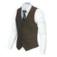 thumbnail image 1 of Gioberti Men's 5 Button Slim Fit Formal Herringbone Tweed Suit Vest, 1 of 5