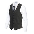 thumbnail image 1 of Gioberti Men's 5 Button Slim Fit Formal Herringbone Tweed Suit Vest, 1 of 5