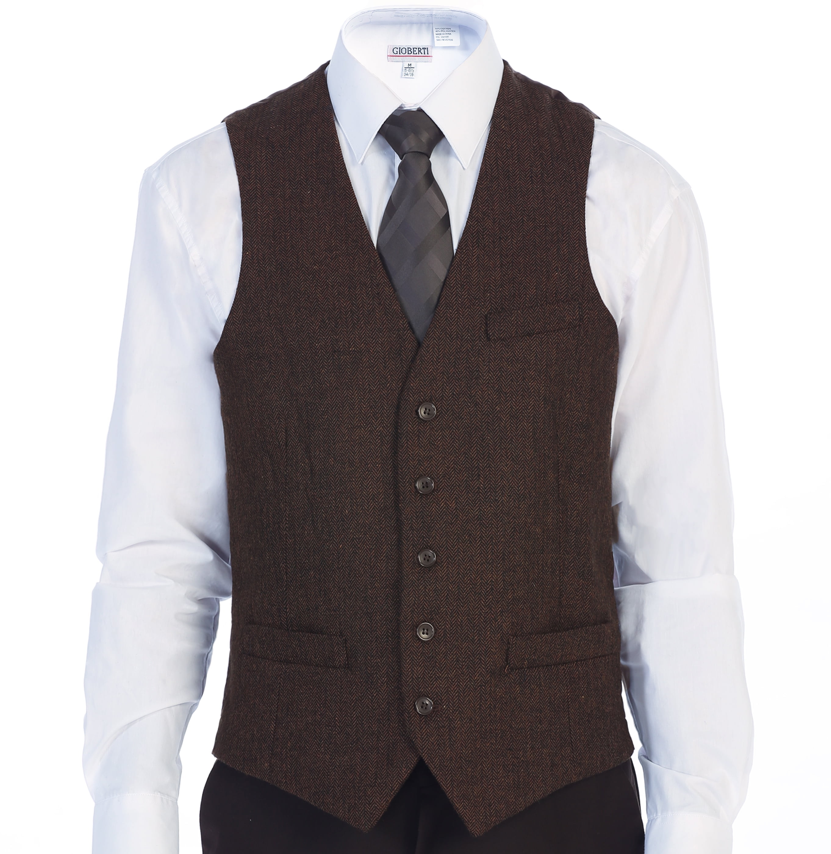 Five Button Besom pocket Men's Slim Fit Suit Separates Vest Medium Gray main image 0