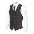 thumbnail image 1 of Gioberti Men's 5 Button Slim Fit Formal Herringbone Tweed Suit Vest, 1 of 5