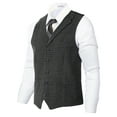 thumbnail image 1 of Gioberti Men's 5 Button Tailored Collar Slim Fit Formal Herringbone Tweed Suit Vest, 1 of 3