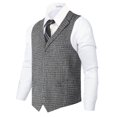 thumbnail image 1 of Gioberti Men's 5 Button Tailored Collar Slim Fit Formal Herringbone Tweed Suit Vest, 1 of 3