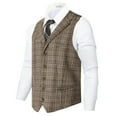 thumbnail image 1 of Gioberti Men's 5 Button Tailored Collar Slim Fit Formal Herringbone Tweed Suit Vest, 1 of 3