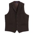 thumbnail image 1 of Gioberti Men's 5 Button Tailored Collar Slim Fit Formal Herringbone Tweed Suit Vest, 1 of 4