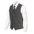 thumbnail image 1 of Gioberti Men's 5 Button Tailored Collar Slim Fit Formal Herringbone Tweed Suit Vest, 1 of 4