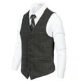 thumbnail image 1 of Gioberti Men's 6 Button Slim Fit Formal Herringbone Tweed Vest, 1 of 2