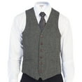 thumbnail image 1 of Gioberti Men's 6 Button Slim Fit Formal Herringbone Tweed Vest, 1 of 5