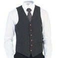 thumbnail image 1 of Gioberti Men's 6 Button Slim Fit Formal Herringbone Tweed Vest, 1 of 5