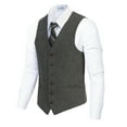 thumbnail image 1 of Gioberti Men's 6 Button Slim Fit Formal Herringbone Tweed Vest, 1 of 5
