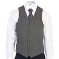 thumbnail image 1 of Gioberti Men's 6 Button Slim Fit Formal Herringbone Tweed Vest, 1 of 5