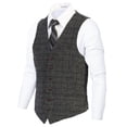 thumbnail image 1 of Gioberti Men's 6 Button Slim Fit Formal Herringbone Tweed Vest, 1 of 2