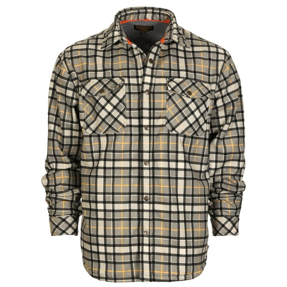 Gioberti Mens Checkered Flannel Jacket With Velvet Underlining