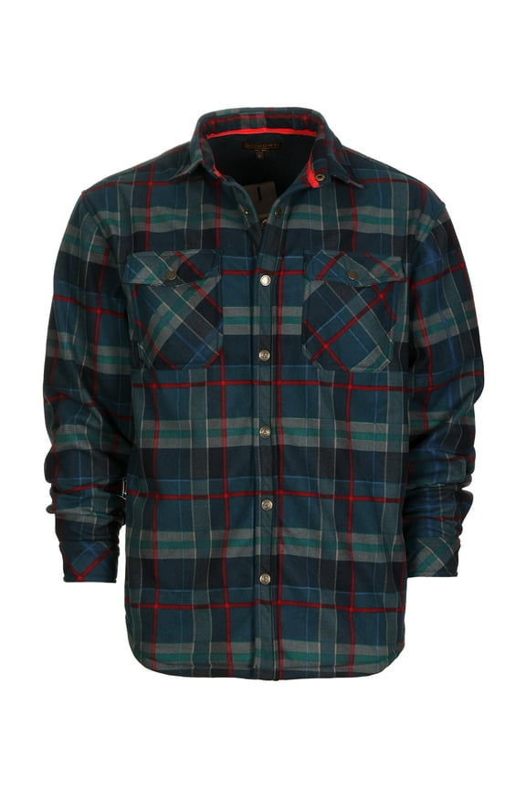 Mens Checkered Flannel Jacket With Velvet Underlining