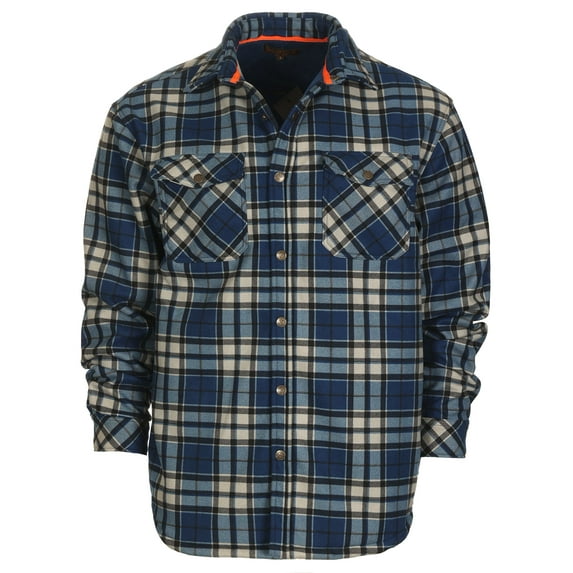 Gioberti Mens Checkered Flannel Jacket With Velvet Underlining