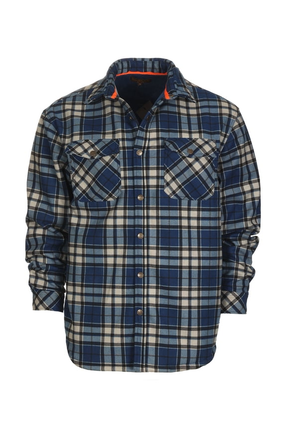 Mens Checkered Flannel Jacket With Velvet Underlining
