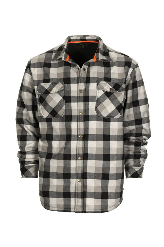 Mens Checkered Flannel Jacket With Velvet Underlining