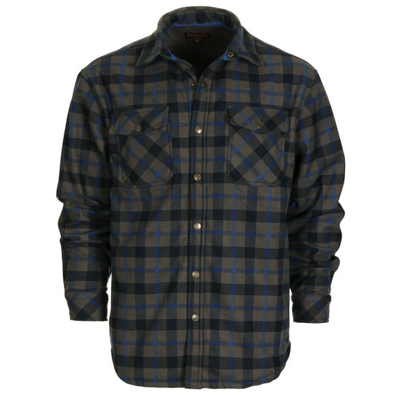 Gioberti Mens Checkered Flannel Jacket With Velvet Underlining