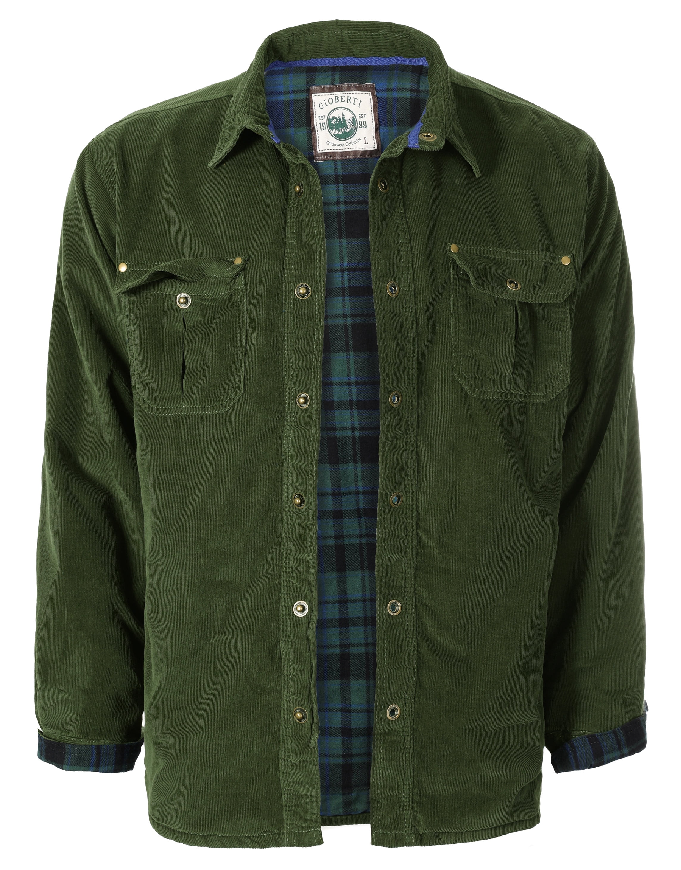 Gioberti Men's Extremely Soft Corduroy Shirt Jacket with Flannel Lining ...