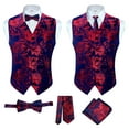 thumbnail image 1 of Gioberti Men's Formal 4pc Paisley Vest Necktie Bowtie and Pocket Square, 1 of 6
