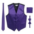 thumbnail image 1 of Gioberti Men's Formal 4pc Satin Vest Necktie Bowtie and Pocket Square, 1 of 4