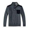 thumbnail image 1 of Gioberti Men's Half Zip Pullover Knitted Regular Fit Sweater with Soft Brushed Flannel Lining, 1 of 4