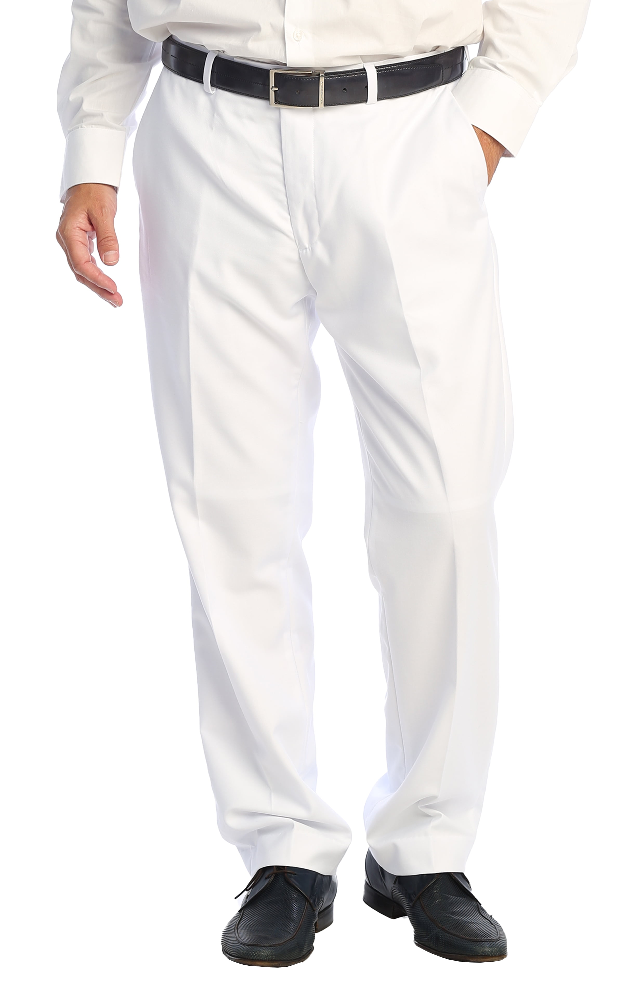 Mens Taupe Expandable Waist Dress Pants - Pleated Front Large Sizes