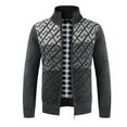 thumbnail image 1 of Gioberti Men's Full Zip Block Design Cardigan Sweater with Soft Brushed Flannel Lining, 1 of 3