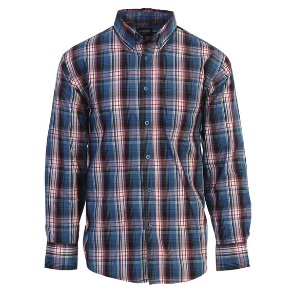 Gioberti Men's Long Sleeve Plaid Shirt