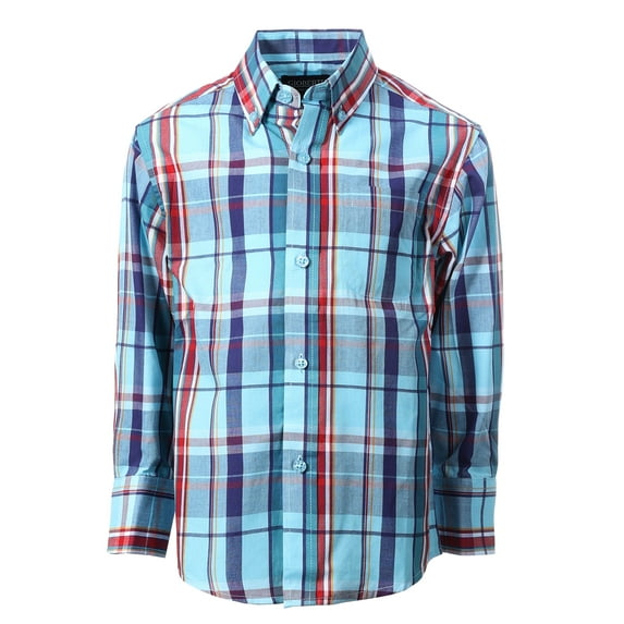 Gioberti Men's Long Sleeve Plaid Shirt