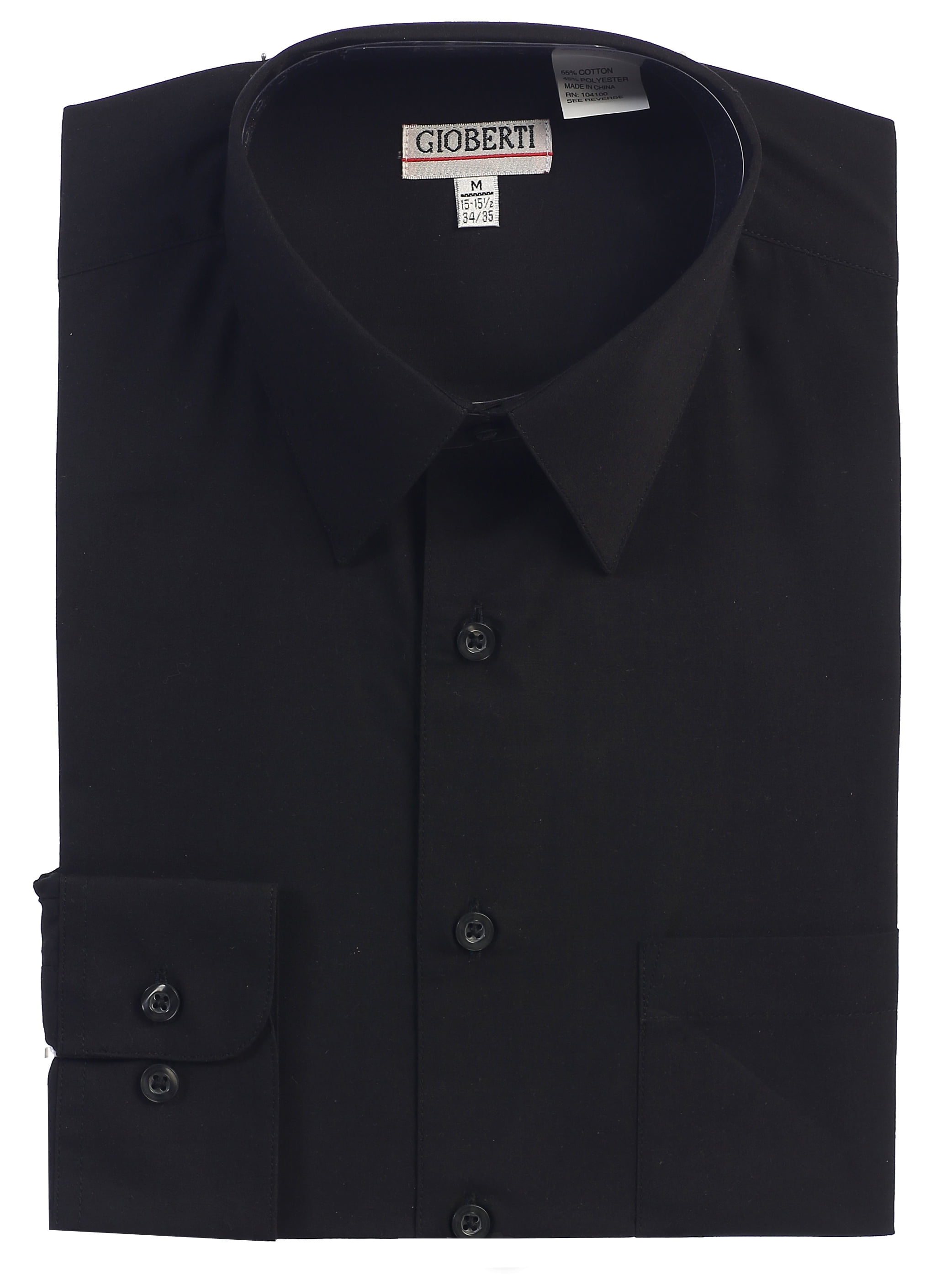 Gioberti Men's Long Sleeve Solid Dress Shirt - Walmart.com