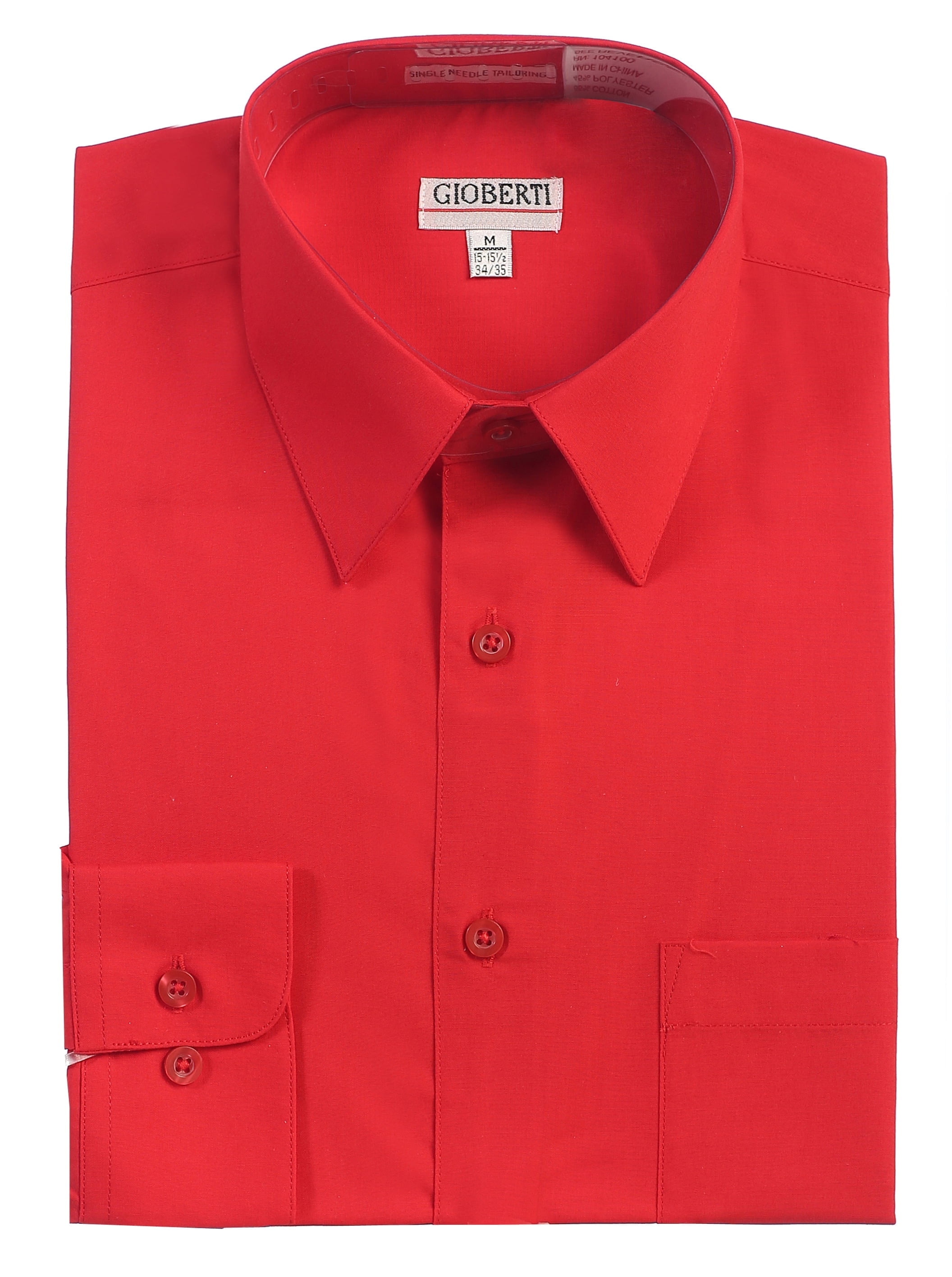 Gioberti Men's Long Sleeve Solid Dress Shirt - Walmart.com