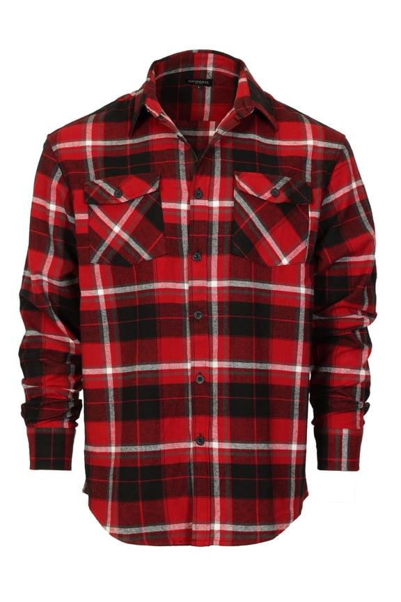 Men's Plaid Checkered 100% Cotton Brushed Flannel Shirt